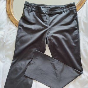 Black satin style tuxedo mid rise pants